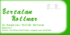 bertalan mollnar business card